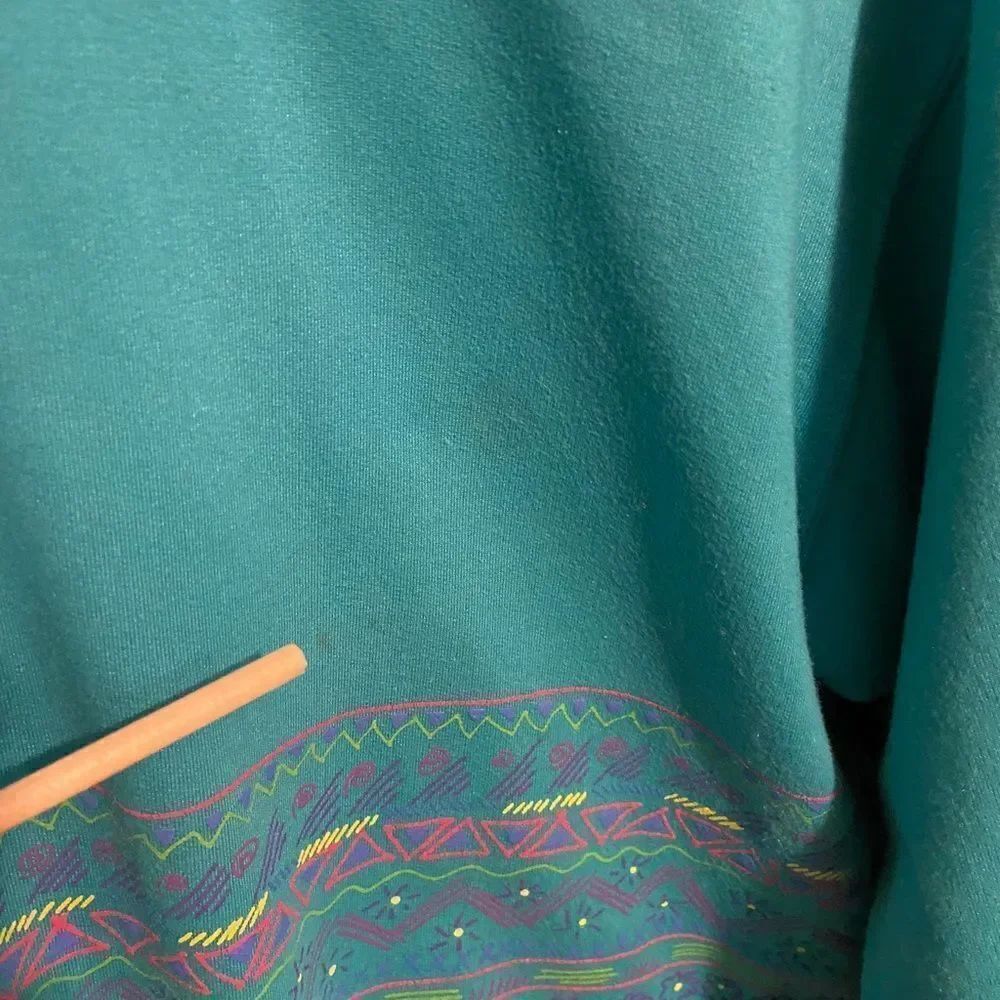 Vintage 90's Blast Yoke Patterned Elbow Length Sleeve Mock Neck Sweater in Small - Picture 10 of 11